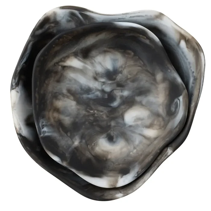 Beatrix Black Swirled Serving Trays Set of 2