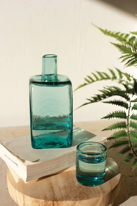Bedside Water Bottle with Drinking Glass