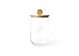 Big Wooden Lid Happy Everything Glass Jar