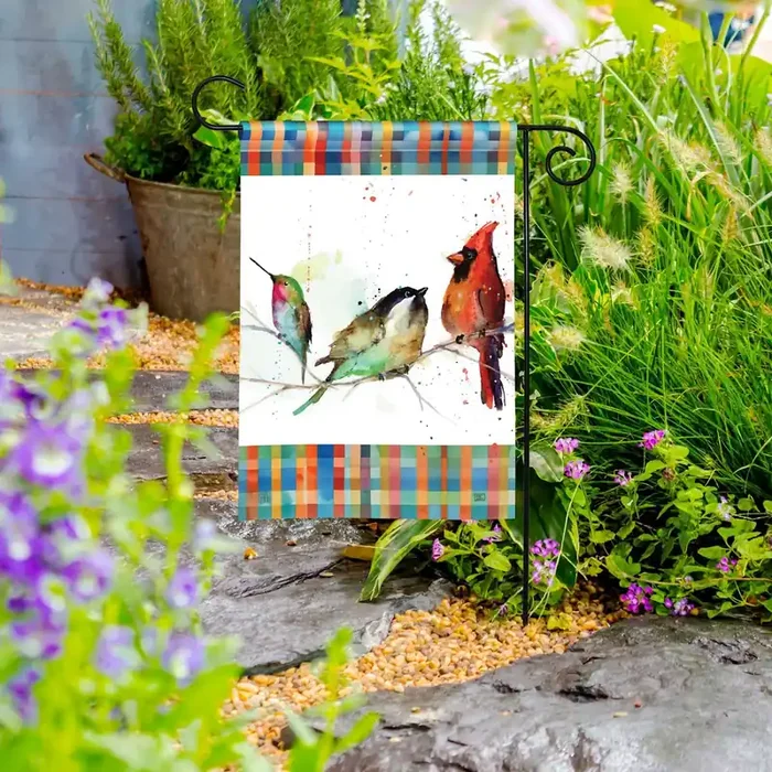 Birdy Birds on a Wire Garden Flag