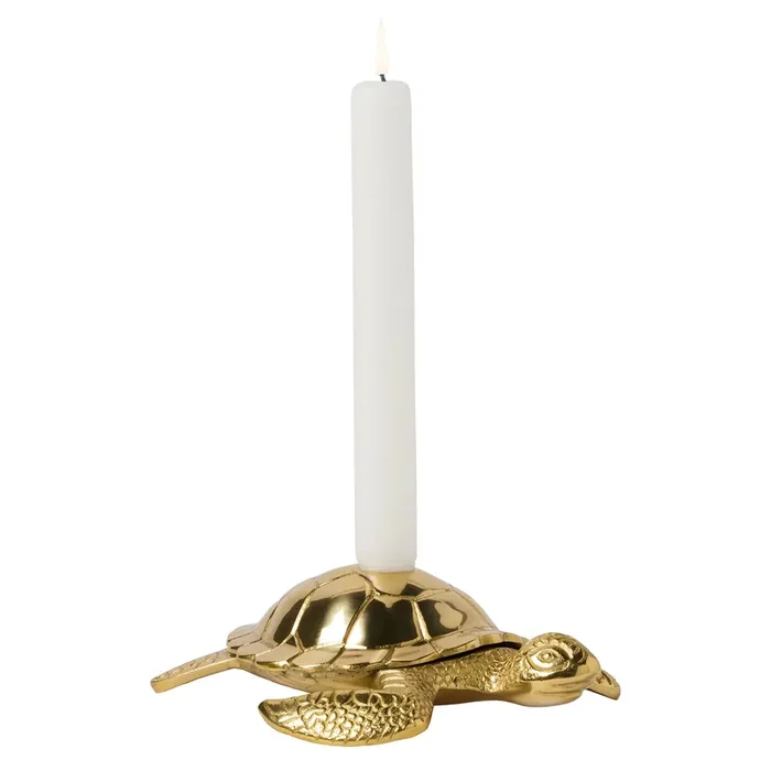 Bishop Polished Gold Candle Holder Set of 2