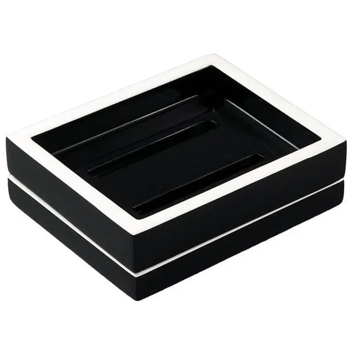 Black & White Lacquer Soap Dish