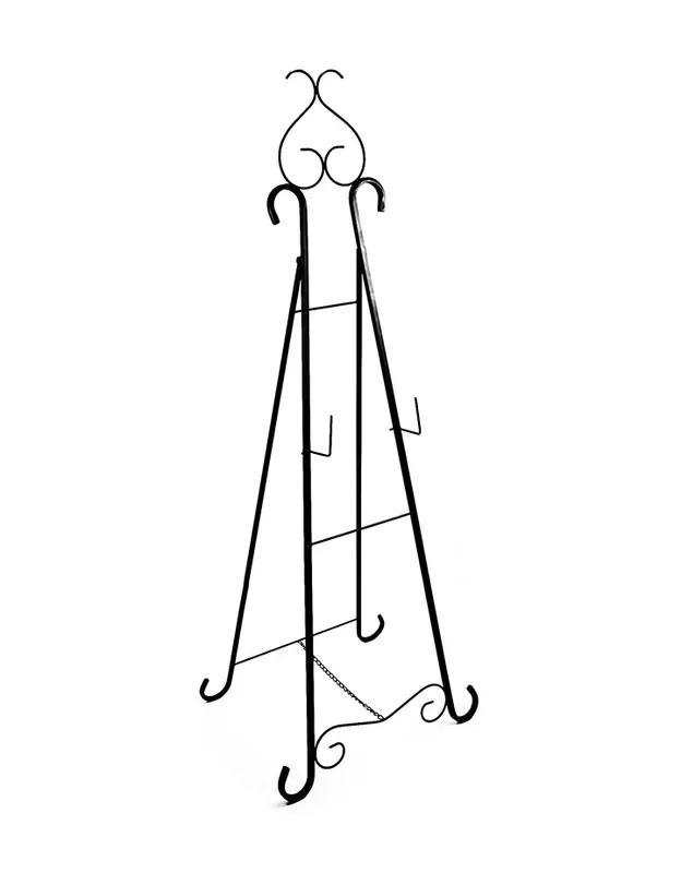 Black Metal 4 Legs Easel Stand with Heart Shape at Top