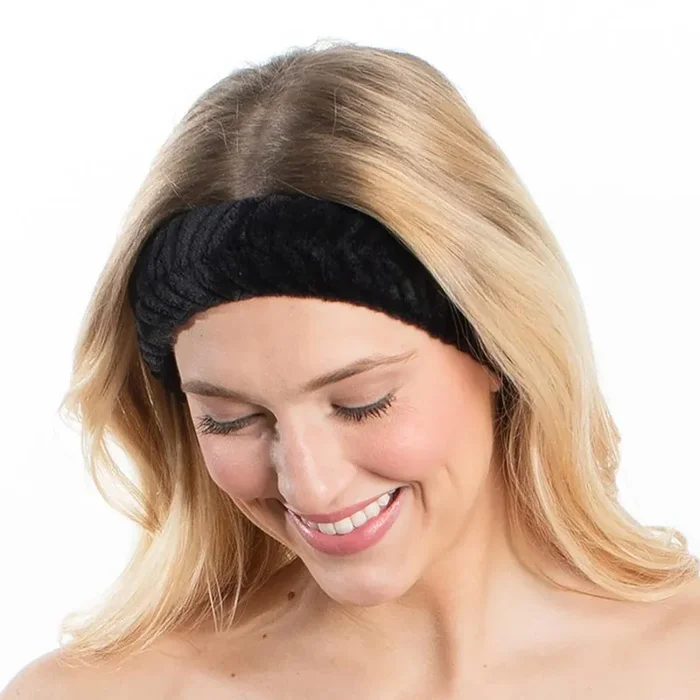 Black Spa Headband Soft Hair Band for Skincare Facial After Shower