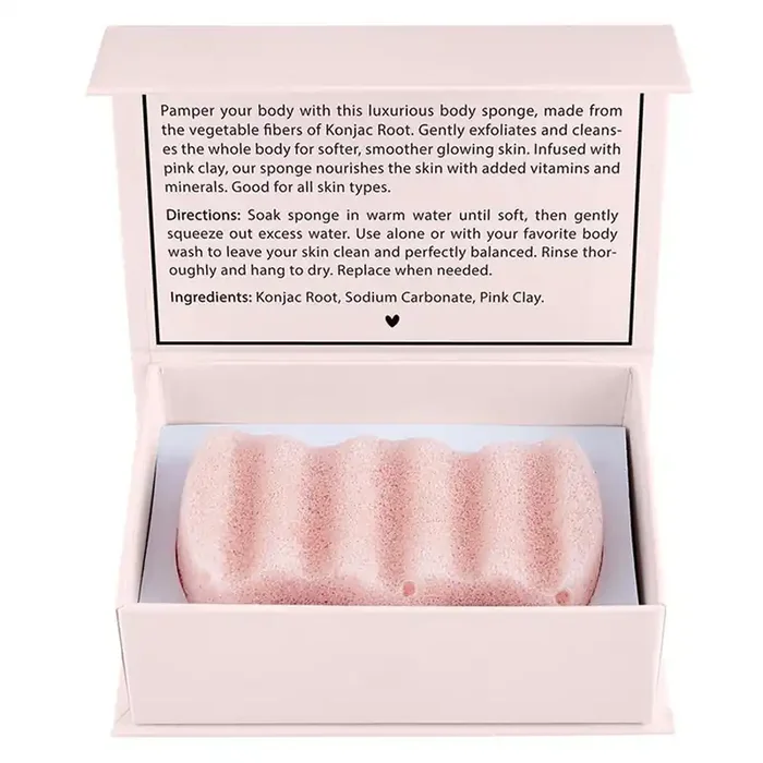 Blush Pink Konjac Body Sponge All-Natural Scrub Sponge Detoxify Exfoliate Skin