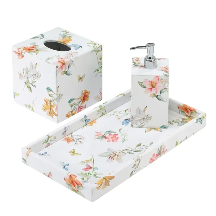 Bodrum Lily Garden Vinyl Bathroom Accessories
