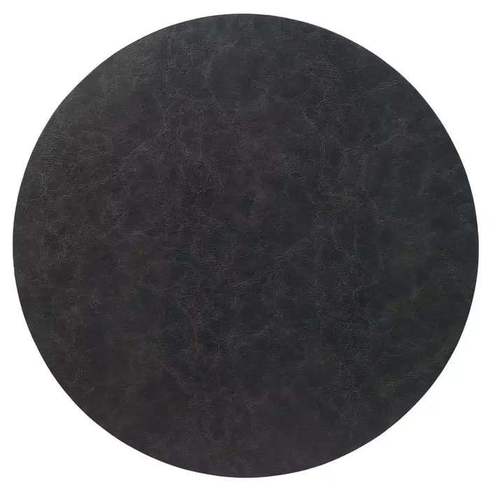 Bodrum Tanner Round Vinyl Placemats (Black) Set/4