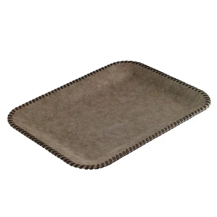 Bodrum Whipstitch Flat Decorative Tray 17″ (Bronze)