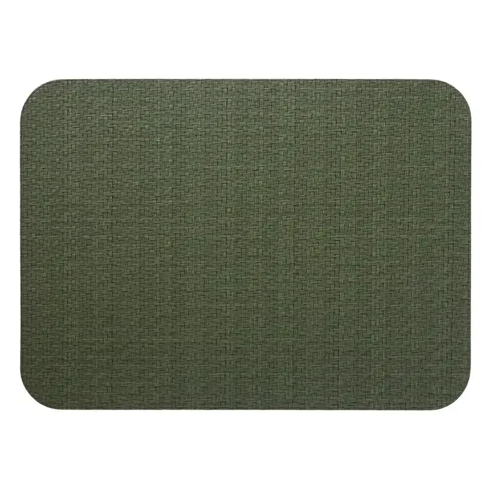 Bodrum Wicker Vinyl Oblong Placemats (Olive) Set of 4