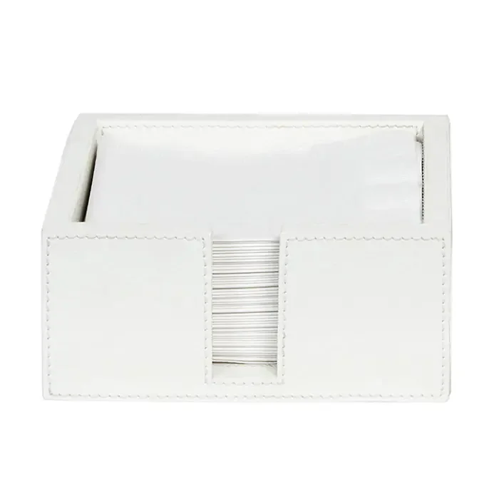 Brisbane White Marine Leather Cocktail Napkin Holder