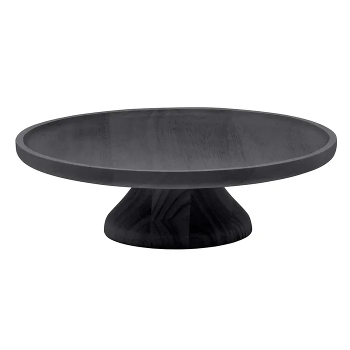 Bryson Ebony Acacia Wood Cake Stand 14″D