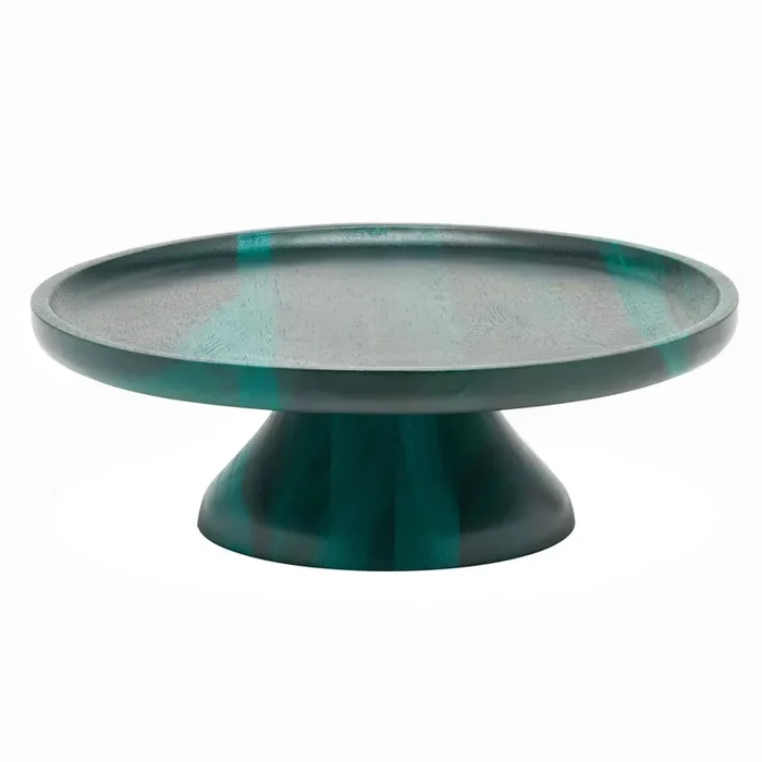 Bryson Emerald Acacia Wood Cake Stand 12″D