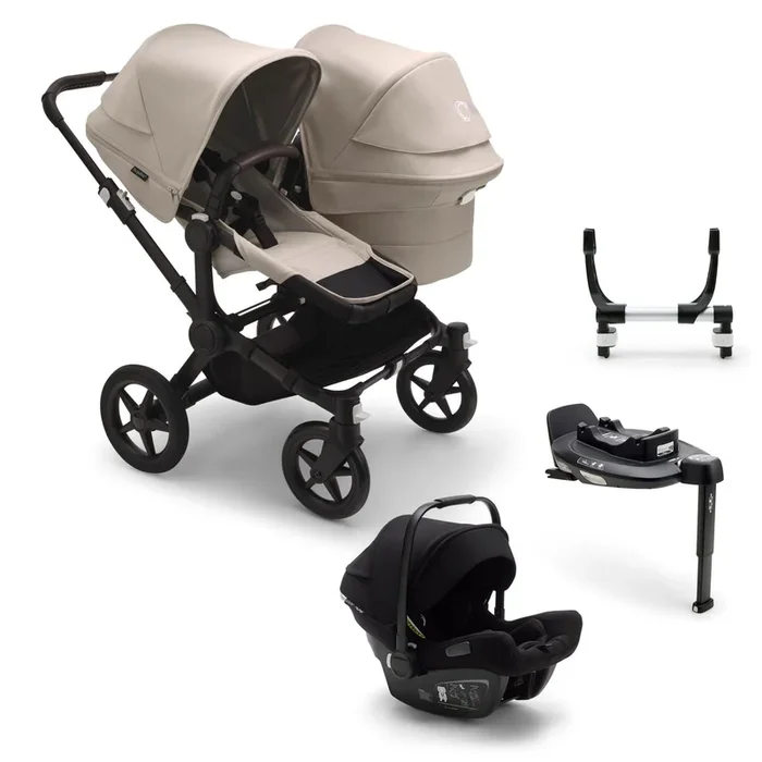 Bugaboo Donkey 5 Duo Complete Turtle Travel System in Desert Taupe