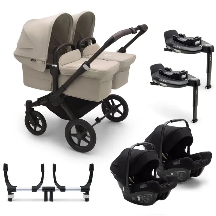 Bugaboo Donkey 5 Twin Complete Turtle Travel System in Desert Taupe