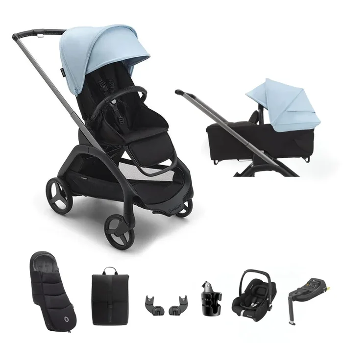 Bugaboo Dragonfly + Cabriofix Ultimate Travel System Bundle – Skyline Blue