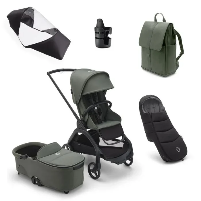 Bugaboo Dragonfly Essential Bundle – Black/Forest Green