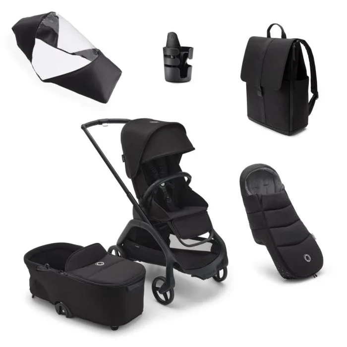 Bugaboo Dragonfly Essential Bundle – Black/Midnight Black