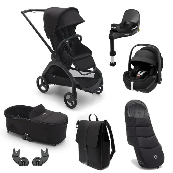Bugaboo Dragonfly + Pebble 360 Pro2 Ultimate Travel System Bundle – Midnight Black