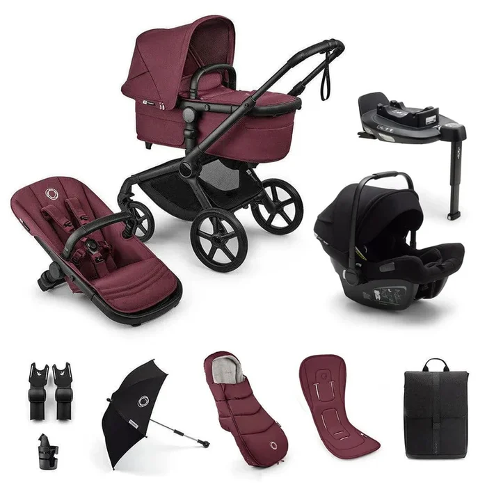 Bugaboo Fox 5 Renew Ultimate Newborn Bundle in Dark Cherry
