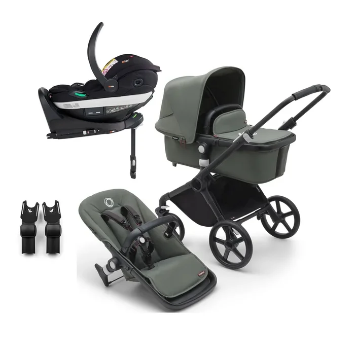 Bugaboo Fox Cub BeSafe Travel System in Black/Forest Green