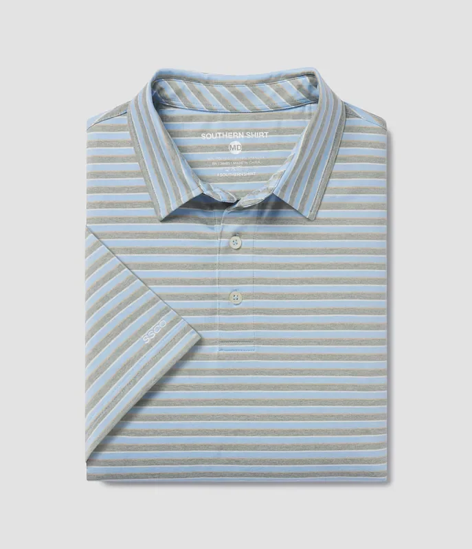 Cahaba Heather Stripe Polo – Ridgeway