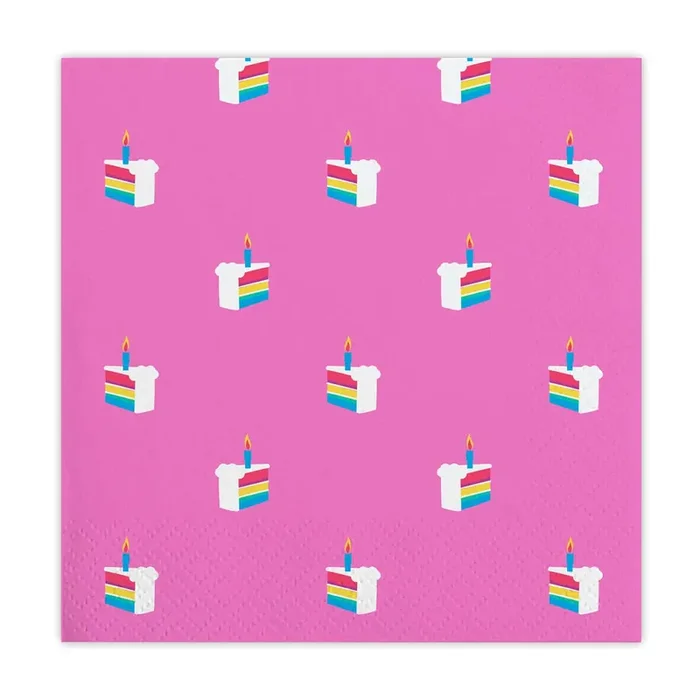 Cake Pattern Beverage Napkins Birthday Cocktail Party Paper Napkin 5″