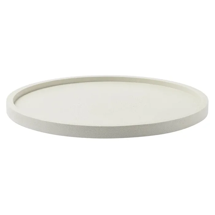 Calvin Realistic Faux Shagreen Lazy Susan 18″D (Blanc)
