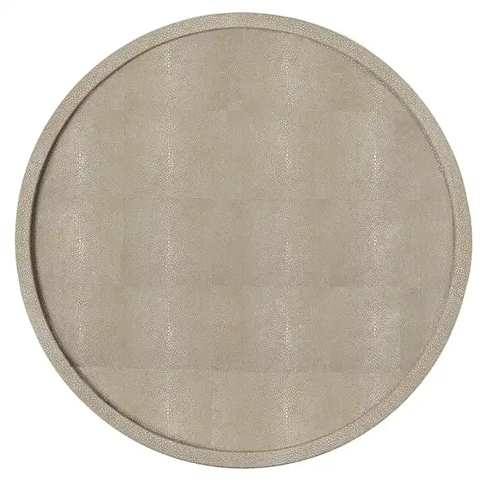 Calvin Realistic Faux Shagreen Lazy Susan 24″D (Sand)