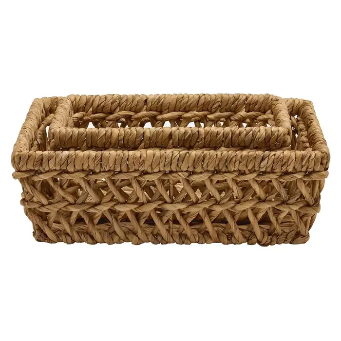 Catania Natural Water Hyacinth Storage Baskets Set of 2