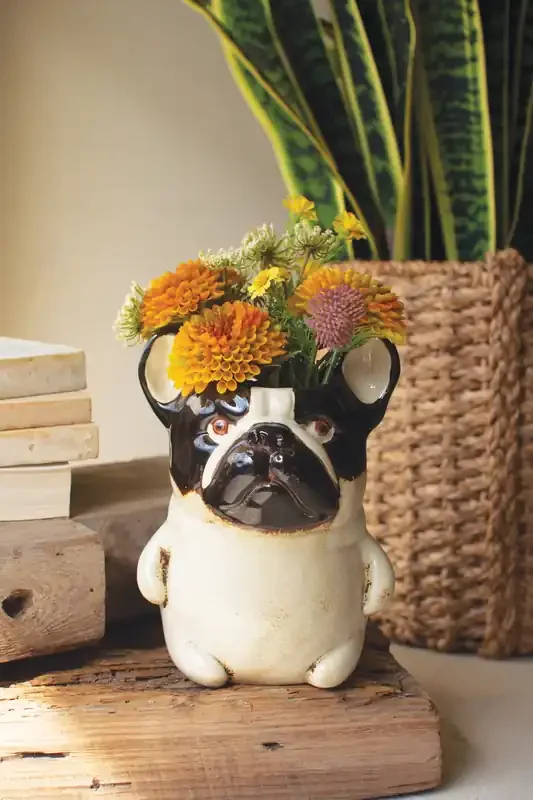 Ceramic French Bulldog Planter