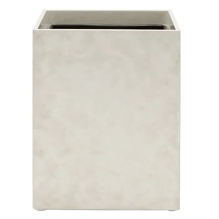 Charlotte White Burl Resin Square Waste Basket