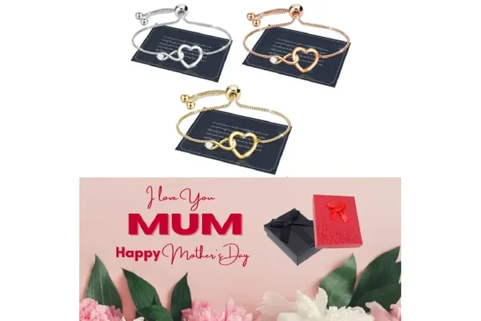 Charming Adjustable Heart Bracelet with Crystal & Gift Box