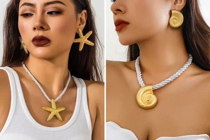 Charming Oversized Starfish or Snail Detail Jewellery Set – 2 Colours