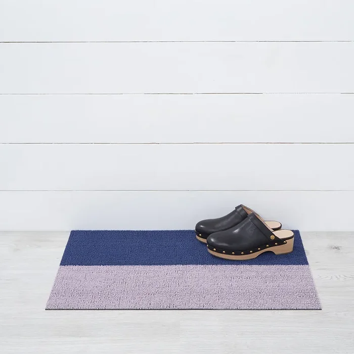 Chilewich Duo Stripe Shag Floor Mats (Berry)
