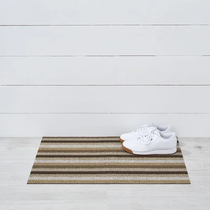 Chilewich Even Stripe Shag Floor Mats (Mocha)