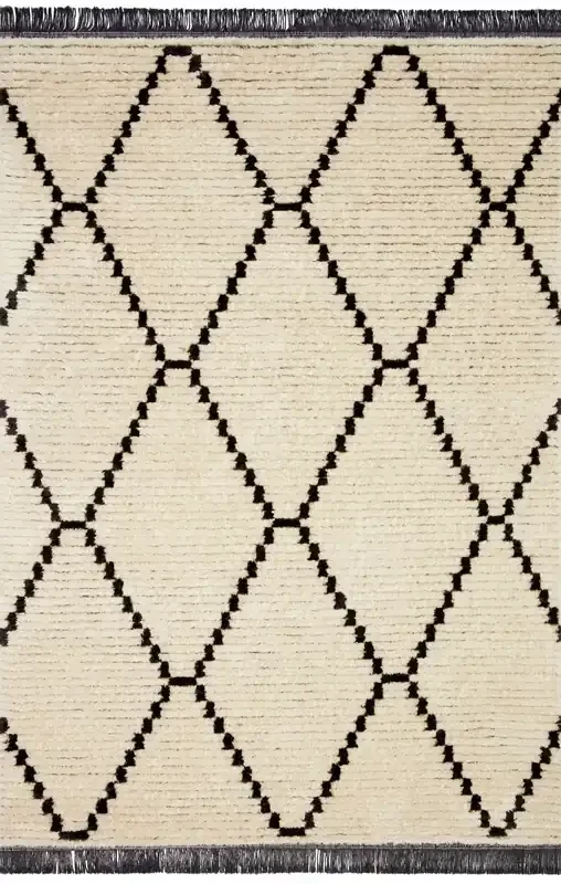 Chris Loves Julia x Loloi Alice Cream / Charcoal Accent Rug (ALI-04)