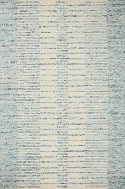 Chris Loves Julia x Loloi Ivory / Denim Accent Rug (CHR-01)