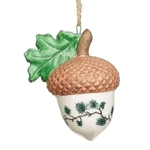 Christmas Acorn Ornament with Cardinal