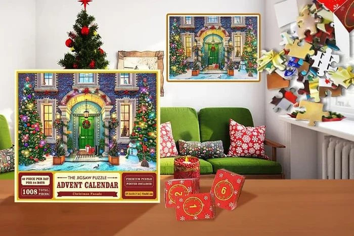 Christmas House Puzzle Advent Calendar – 1008 Pieces Extravaganza!