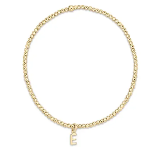 Classic Gold 2mm Bead Bracelet Respect Gold Charm