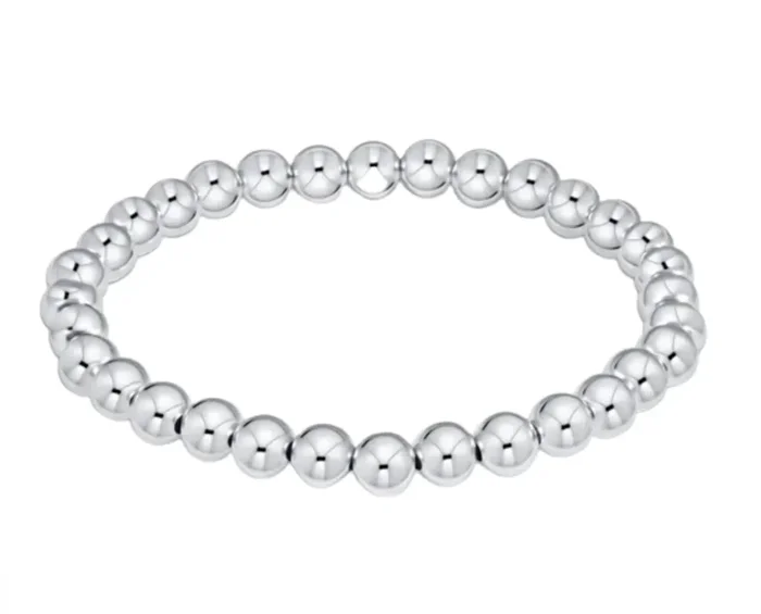Classic Silver 6 MM Beaded Bracelet