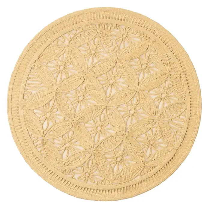 Cleo Rattan Round Medallion Placemats Set Of 4