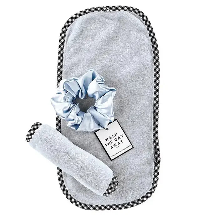 Coastal Face Cloth and Scrunchie Set Linen Makeup Remover Gift Set For Her