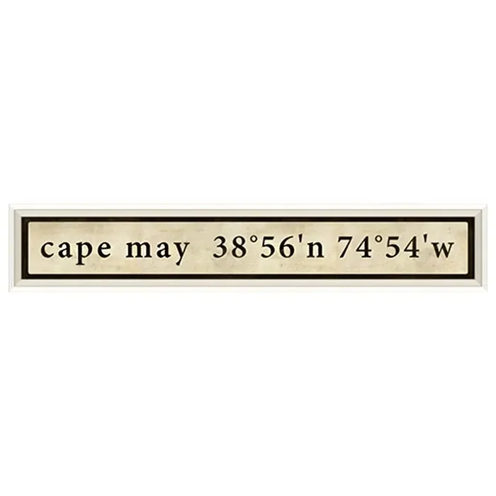 Coordinates Framed Print (Cape May)