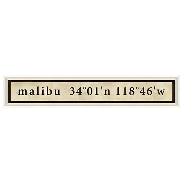 Coordinates Framed Print (Malibu)