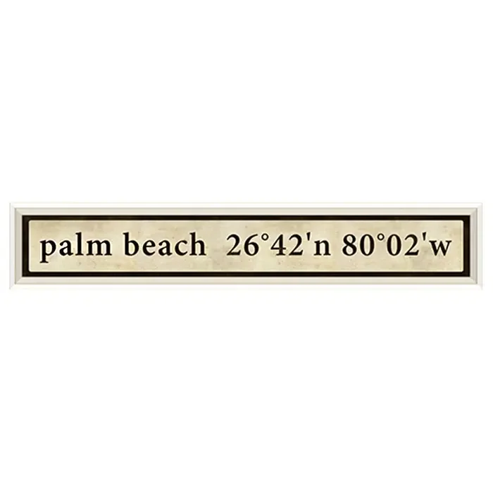 Coordinates Framed Print (Palm Beach)