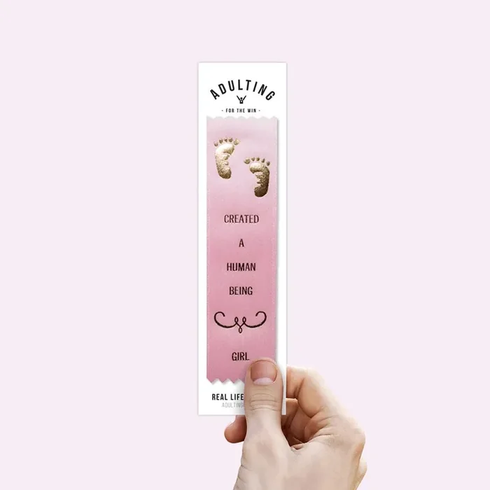 Created A Human Being Award Ribbon on Gift Card (Pink)