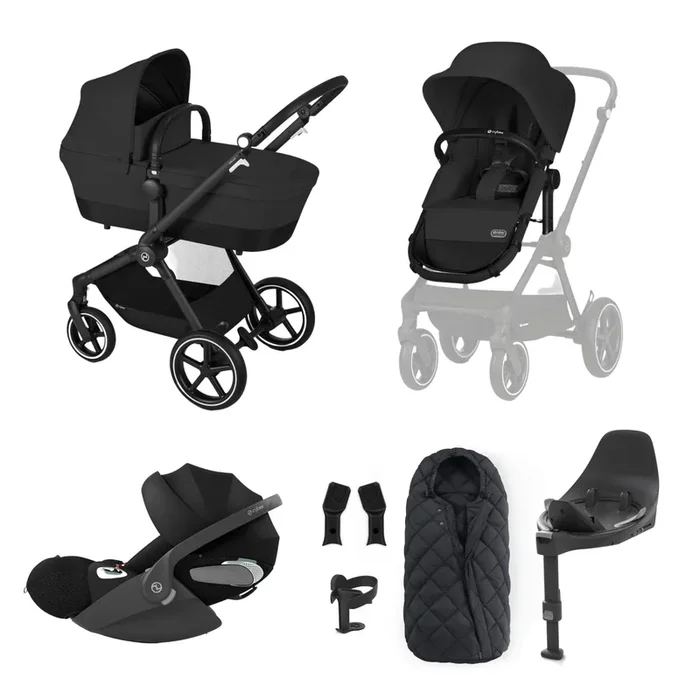 Cybex Eos Lux Luxury 9 Piece Bundle in Moon Black