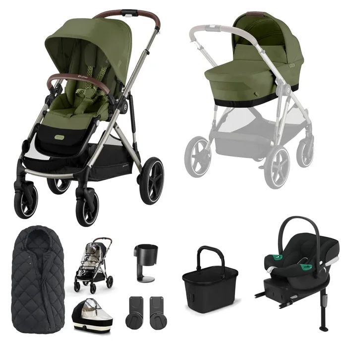 Cybex Gazelle S Comfort Bundle in Taupe/Moss Green