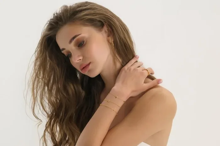 Dainty 14K Gold Beaded Sterling Silver Adjustable Bracelet – Minimalist Gift-Ready Jewellery